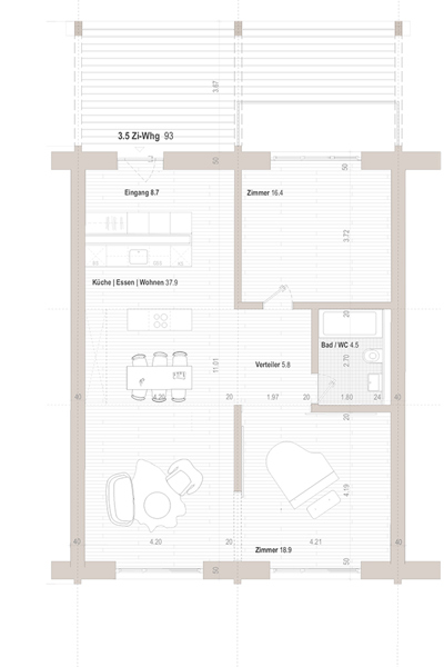 Regelwohnung 35 Sued 2